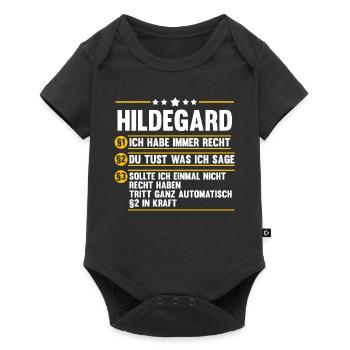 Hildegard - Baby Premium Kurzarmbody - Schwarz - Vorne