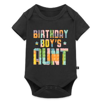 Blocs de construction de la tante du garçon d’anniversaire - Body à manches courtes Premium Bébé - noir - Devant