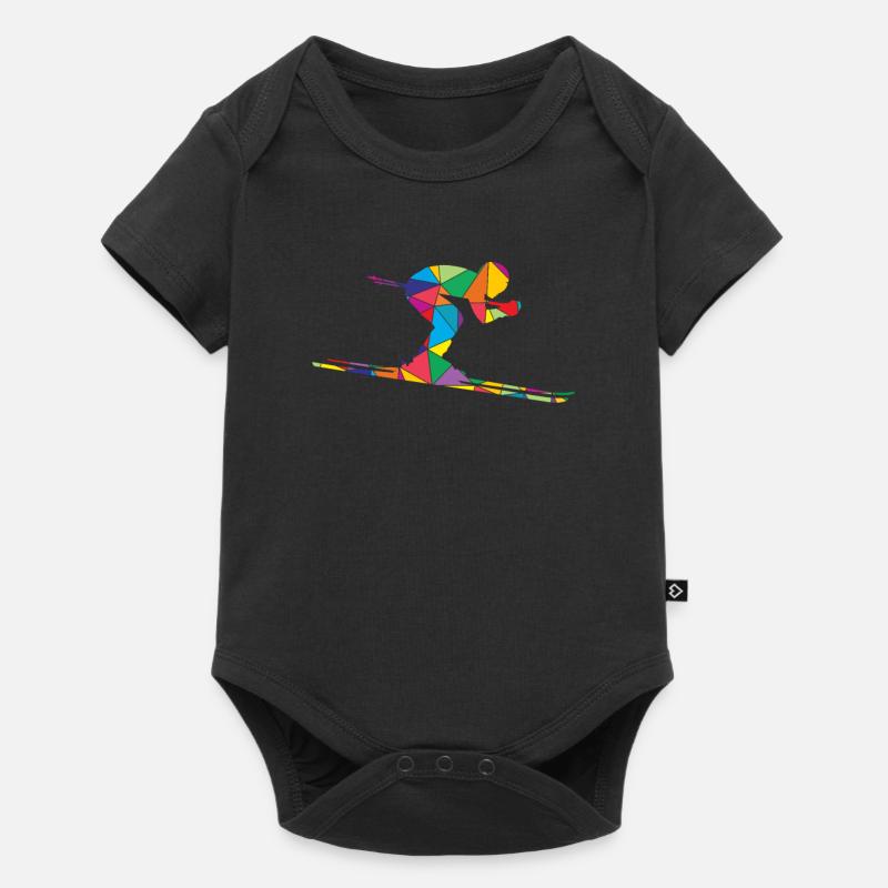 Low Poly Ski Polygon Skiing - Body à manches courtes Premium Bébé - noir