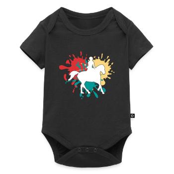 Horse riding - Baby Premium short-sleeve bodysuit - black - Front