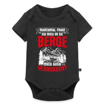 Manchmal frage ich mich ob die Berge mich auch ver - Baby Premium Kurzarmbody - Schwarz - Vorne
