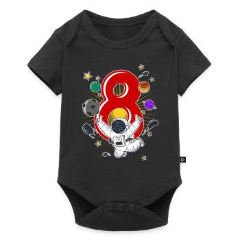 Astronaute 8 ans Space Rocket 8e anniversaire - Body à manches courtes Premium Bébé - noir - Devant