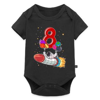 Astronaute 8 ans Space Rocket 8e anniversaire - Body à manches courtes Premium Bébé - noir - Devant