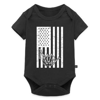Bagpipe American Flag Bagpiper US Flag Bagpipe - Baby Premium Kurzarmbody - Schwarz - Vorne