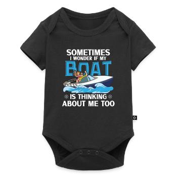 Bateau papa Capitaine Pontoon Sailor Croisière - Body à manches courtes Premium Bébé - noir - Devant