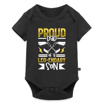 Proud father - prosthetic leg - Baby Premium short-sleeve bodysuit - black - Front