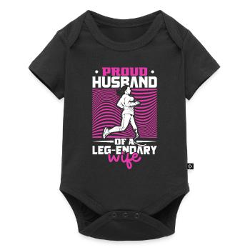 Proud husband - prosthetic leg - Baby Premium short-sleeve bodysuit - black - Front