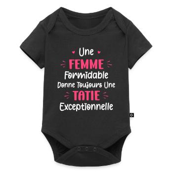 donne toujours une tante execeptionelle - Body à manches courtes Premium Bébé - noir - Devant