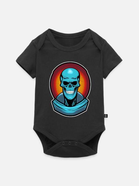 Blauer Monsterschädel - Baby Premium Kurzarmbody - Schwarz