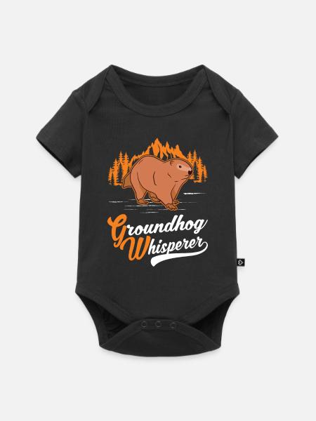 Murmeltier Flüsterer Groundhog Waldmurmeltier - Baby Premium Kurzarmbody - Schwarz