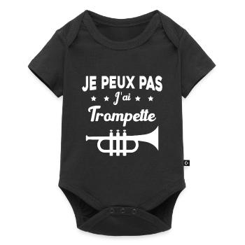 Je peux pas j'ai trompette Cadeau - Body à manches courtes Premium Bébé - noir - Devant