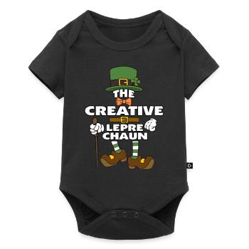 The Creative Leprechaun St Patrick's Day - Baby Premium Kurzarmbody - Schwarz - Vorne