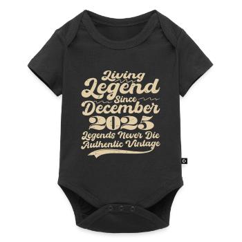 Es war einmal eine Legende. Dezember 2025 Geburts - Baby Premium Kurzarmbody - Schwarz - Vorne