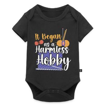 Knitting Knitter It Began As A - Baby Premium short-sleeve bodysuit - black - Front