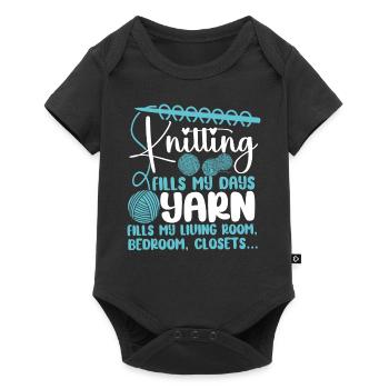 Knitting Knitter Knitting Fills My - Baby Premium Kurzarmbody - Schwarz - Vorne