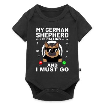 Mein Deutscher Schäferhund ruft und ich muss gehen - Baby Premium Kurzarmbody - Schwarz - Vorne