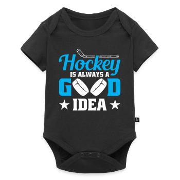 Hockey is always a good Idea - Baby Premium short-sleeve bodysuit - black - Front
