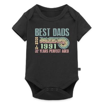 The best fathers were born in 1991, 32 years old, - Baby Premium short-sleeve bodysuit - black - Front
