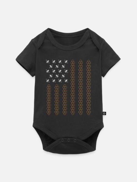 Beekeeper Flag - Baby Premium Kurzarmbody - Schwarz