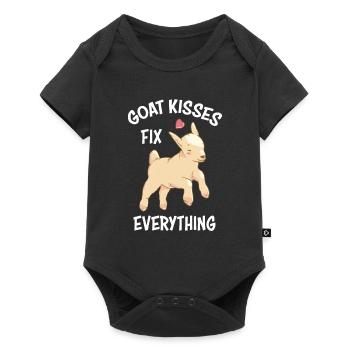 Spreading Love Laughter Goat Kisses Fix Everything - Baby Premium Kurzarmbody - Schwarz - Vorne
