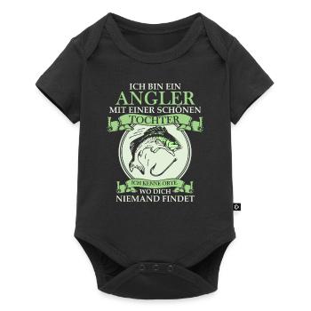 Angler und Tochter - Baby Premium Kurzarmbody - Schwarz - Vorne