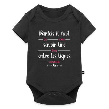 je vais être cousine - Body à manches courtes Premium Bébé - noir - Devant