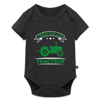 J'peux pas j'ai tracteur - Body à manches courtes Premium Bébé - noir - Devant