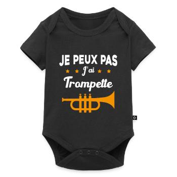 Je peux pas j'ai trompette Cadeau - Body à manches courtes Premium Bébé - noir - Devant