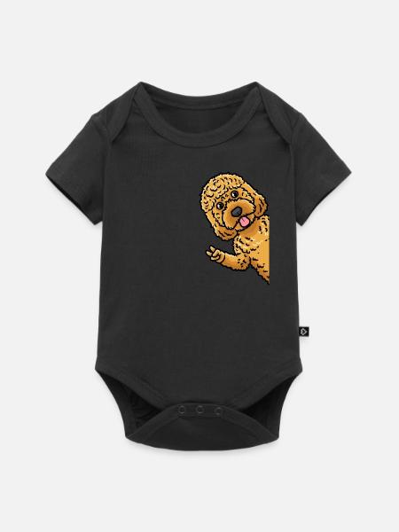 Cockapoo Hund Von Seite - Baby Premium Kurzarmbody - Schwarz