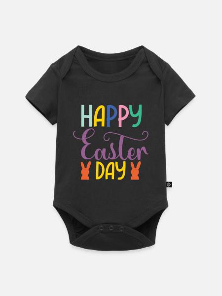 Happy Easter Day - Baby Premium Kurzarmbody - Schwarz
