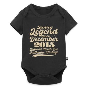 Es war einmal eine Legende. Dezember 2015 Geburts - Baby Premium Kurzarmbody - Schwarz - Vorne