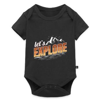 Logo Let’s Explore On Camping - Body à manches courtes Premium Bébé - noir - Devant