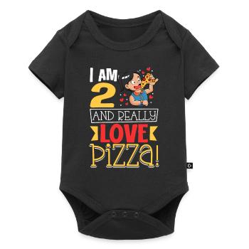 J’ai 2 ans - Pizza pour filles - Body à manches courtes Premium Bébé - noir - Devant