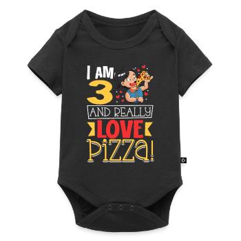 J’ai 3 ans - Pizza pour filles - Body à manches courtes Premium Bébé - noir - Devant