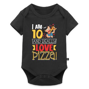 J’ai 10 ans - Girl Pizza - Body à manches courtes Premium Bébé - noir - Devant
