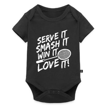 Badminton - Baby Premium Kurzarmbody - Schwarz - Vorne