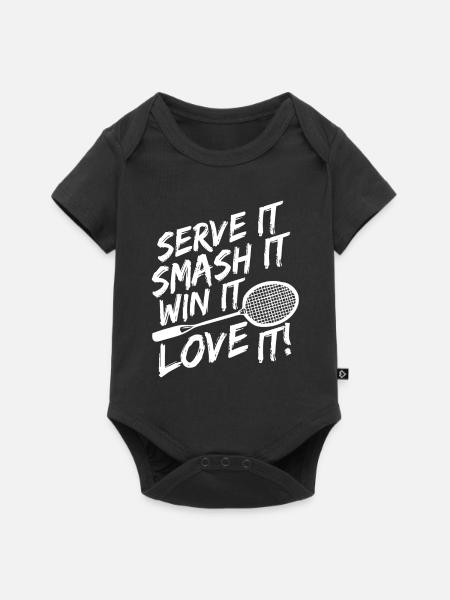Badminton - Baby Premium Kurzarmbody - Schwarz