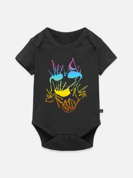 Bagpipes Bagpipe Musician Bagpiper - Baby Premium Kurzarmbody - Schwarz