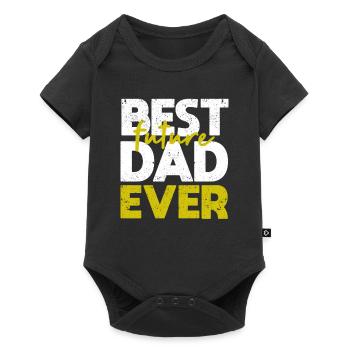 Meilleur futur père de tous les temps Premier père - Body à manches courtes Premium Bébé - noir - Devant