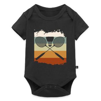 Badminton Retro Hobby Badminton Court - Baby Premium short-sleeve bodysuit - black - Front