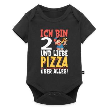 Ich bin 2 - Jungen Pizza - Baby Premium Kurzarmbody - Schwarz - Vorne