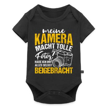 Meine Kamera Macht Tolle Fotos Habe Ich Ihr Beigeb - Baby Premium Kurzarmbody - Schwarz - Vorne