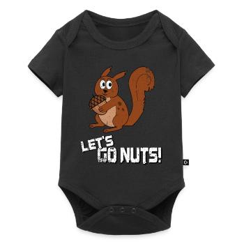 Lets Go Nuts, Funny Squirrel Pun - Baby Premium short-sleeve bodysuit - black - Front