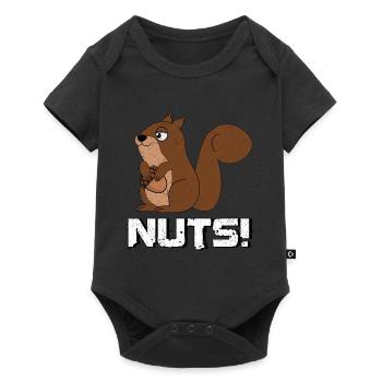 Süßes hungriges Eichhörnchen - Baby Premium Kurzarmbody - Schwarz - Vorne