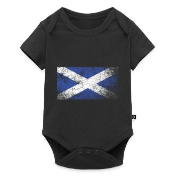 Vintage Scottish Flag, Grunge Saltire - Baby Premium short-sleeve bodysuit - black - Front