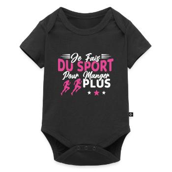 Je fais du Sport pour Manger plus Humour Femme - Body à manches courtes Premium Bébé - noir - Devant