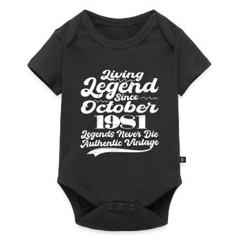Il était une fois une légende. Octobre 1981 Naissance - Body à manches courtes Premium Bébé - noir - Devant