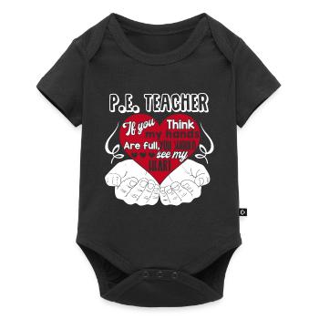 PE Teacher PE Teacher Full Heart - Baby Premium short-sleeve bodysuit - black - Front