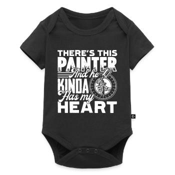 Painter This Painter Kinda Has My Heart - Baby Premium short-sleeve bodysuit - black - Front