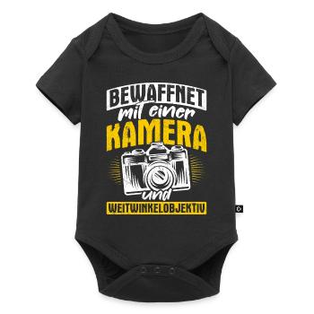 Kamera Fotokamera Kamera Spruch Fotografieren Foto - Baby Premium Kurzarmbody - Schwarz - Vorne